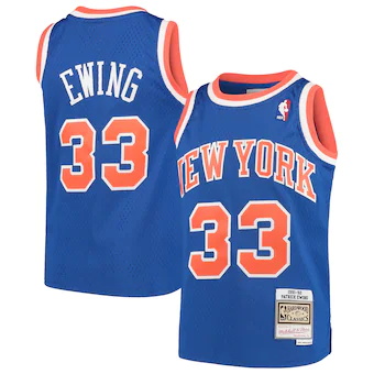 youth mitchell and ness patrick ewing blue new york kni-497